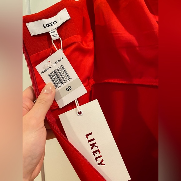 NWT LIKELY Red Cocktail Dress - Picture 4 of 4